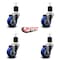 Service Caster 3'' Blue Poly Wheel Swivel 1-7/8'' Expanding Stem Caster Set, 4PK SCC-EX20S314-PPUB-BLUE-178-4 - alternate 4
